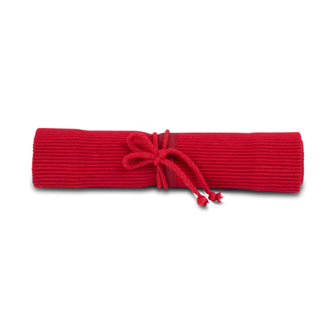 Astuccio per matite roll-up rosso, 16s