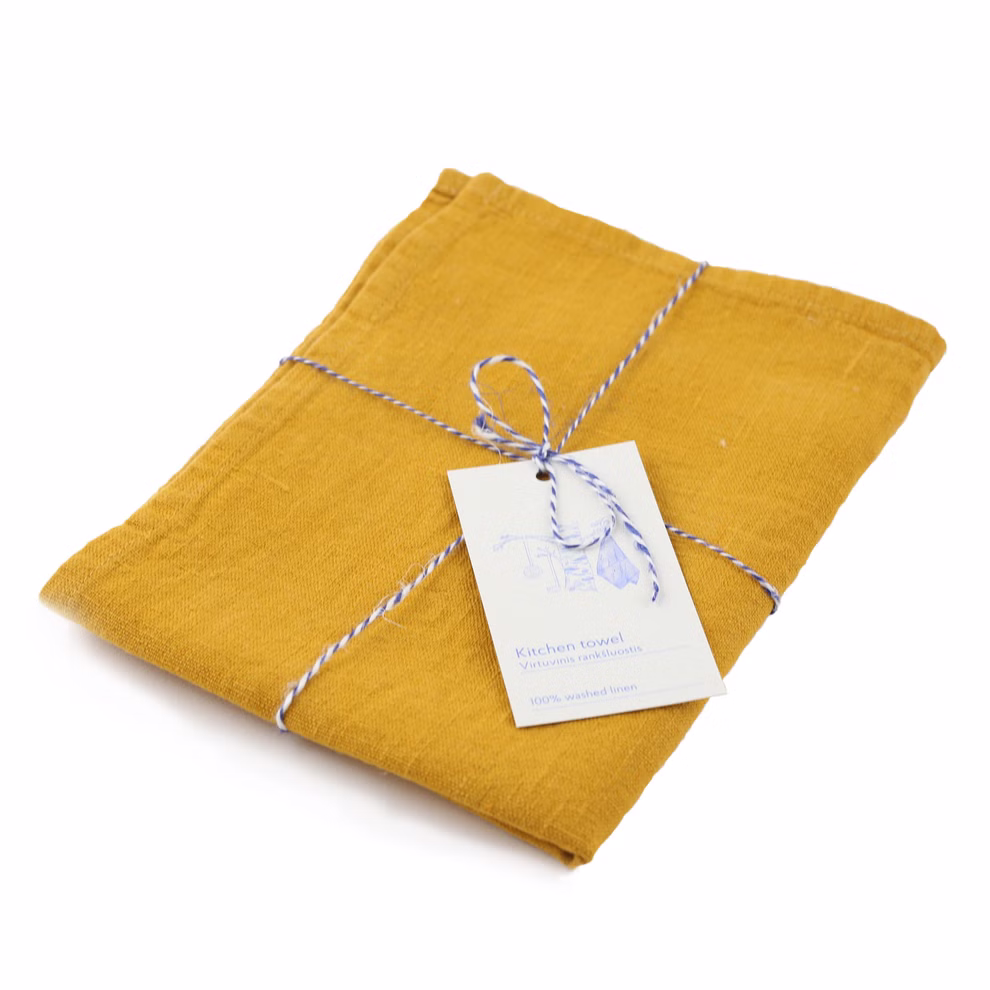 Linen Tea Towel mustard Linen Tea Towel mustard