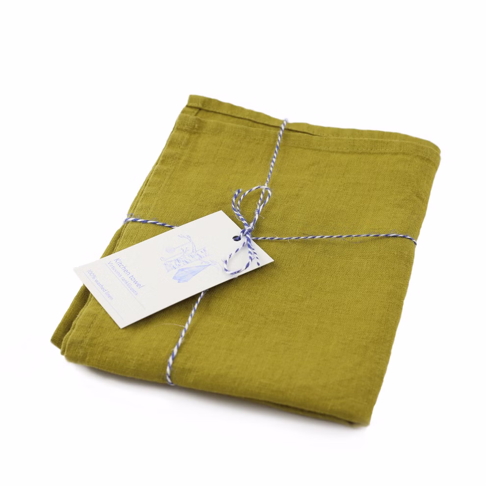 Linen Tea Towel moss green Linen Tea Towel moss green
