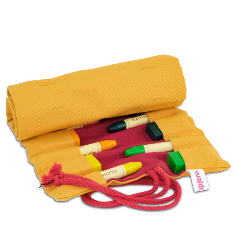 16 astuccio roll-up per matite - curry/ciliegia