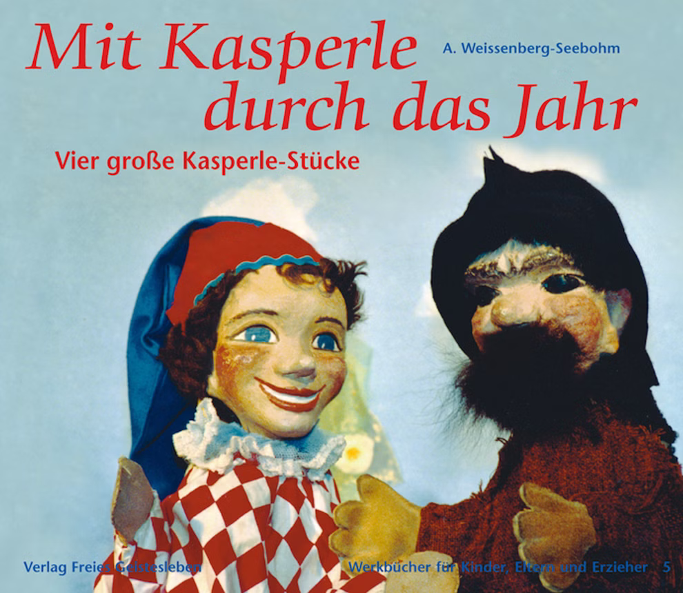 Freies Geistesleben Mit Kasperle durch das Jahr Vier grosse Kasperle-Stücke_6893 Zwei Puppen mit Bart und Schnurrbart aus "Mit Kasperle durch das Jahr Vier große Kasperle-Stücke" von Freies Geistesleben.