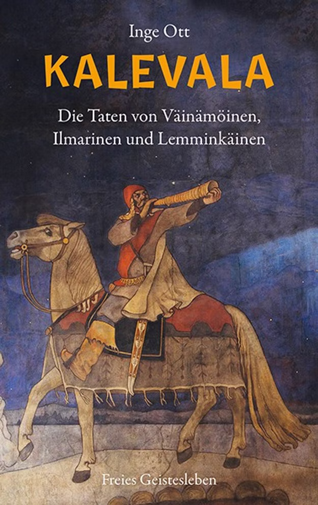 Freies Geistesleben Kalevala Inge Ott _7776 Ein Gemälde mit dem Titel "Kalevala Inge Ott" von Freies Geistesleben zeigt einen Mann auf einem Pferd.