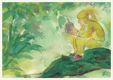 Postcard Dwarf with Acorn, A5
