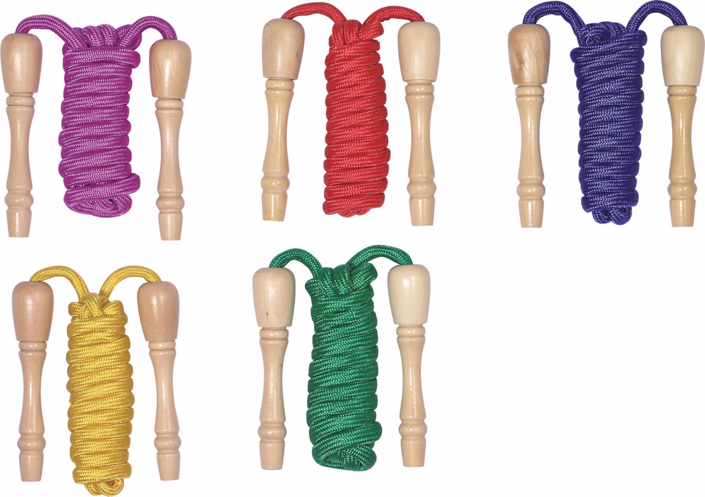 Corde à sauter avec poignées en bois à visser Corde à sauter avec poignées en bois à visser