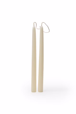 Bougies de dîner blanches en cire d'abeille, 2 pièces