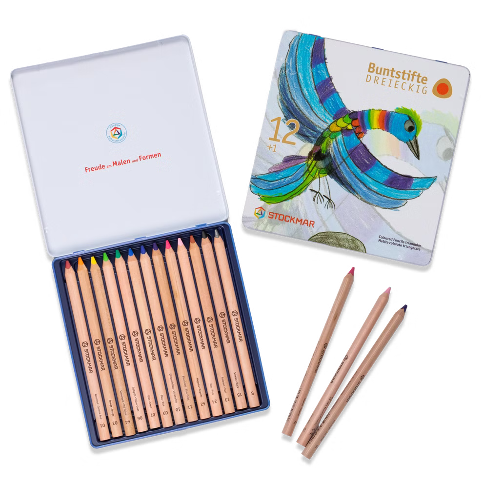 12 + 1 coloured pencils, triangular 12 + 1 coloured pencils, triangular