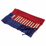 Coloured pencil case - blueberry/cherry