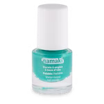 Namaki Cosmetics Nagellack auf Wasserbasis in verschiedenen Farben _25302 türkis Ein Flakon von Namaki Cosmetics Nagellack auf Wasserbasis in Türkis mit weißem Verschluss und klarem Glasboden mit französischem und englischem Text auf der Vorderseite. türkis