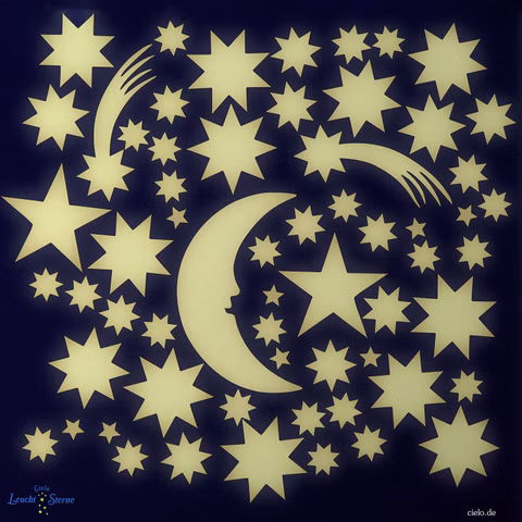 Self-adhesive luminous stars, large