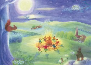 Postcard Dance around the St. John's Fire