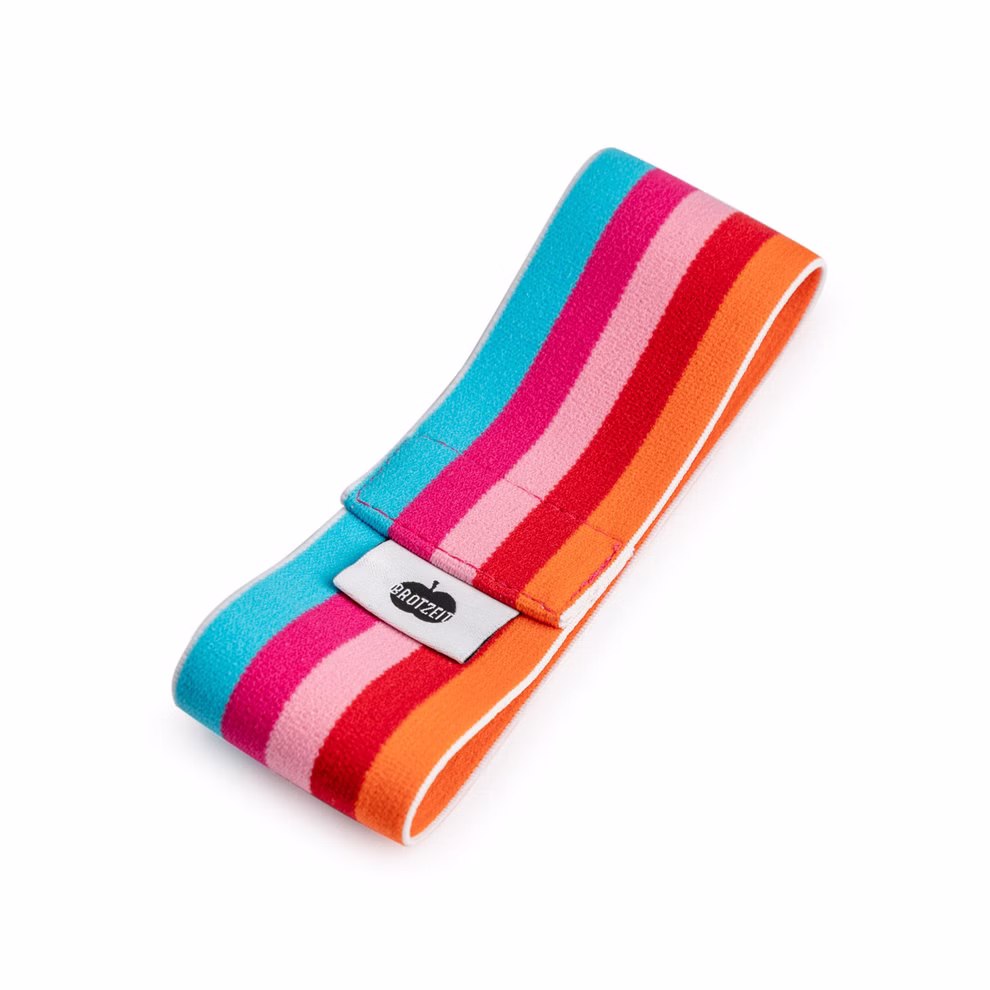 Elastique pour boîte à pain Rayures multicolores/rouge Elastique pour boîte à pain Rayures multicolores/rouge