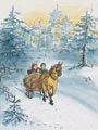 Postal trineo tirado por caballos 