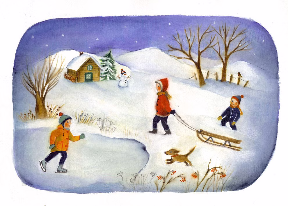 Winter postcard set, 3pcs. Winter postcard set, 3pcs.