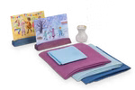 Jahreszeiten Set „Winter“ von waldorfkind mit Kartenständern, Seidentuch, Vase und Postkarten für den Jahreszeitentisch | Waldorfshop