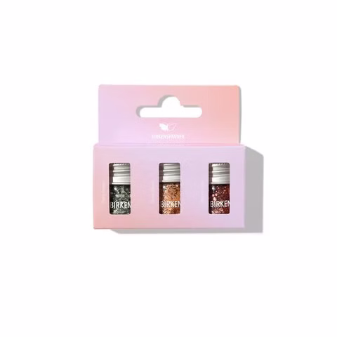 Organic glitter in a pack of 3