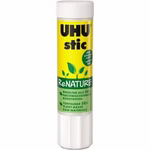 Der UHU Klebestift ReNature Bastelkleber ist ein gelb-weißer Klebestift mit grüner Blattgrafik der zu 58% aus pflanzlichen Rohstoffen besteht. 21 g