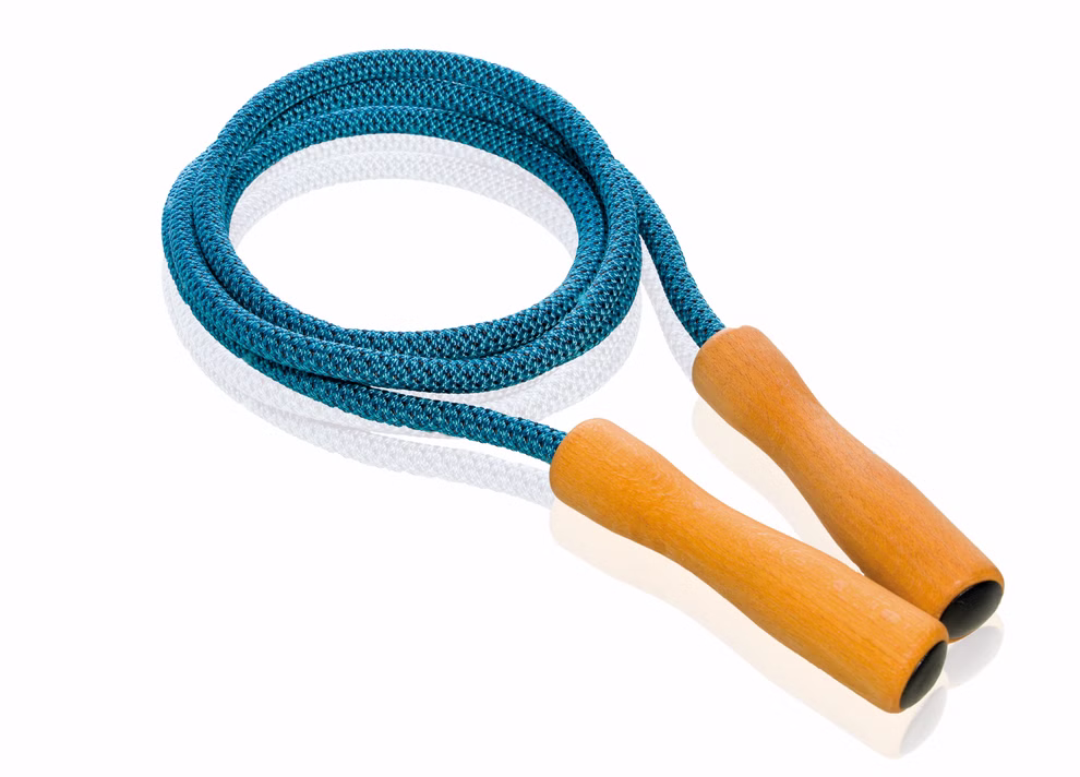 Cuerda de saltar con asas de madera de haya Tonos azules 310 cm Cuerda de saltar con asas de madera de haya Tonos azules 310 cm