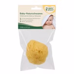 Baby-Naturschwamm, Zimocca-Schwamm GRÜNSPECHT Baby-Naturschwamm aus feinporigem Zimocca-Meeresschwamm für die sanfte Reinigung der Babyhaut in der durchsichtigen Verpackung.