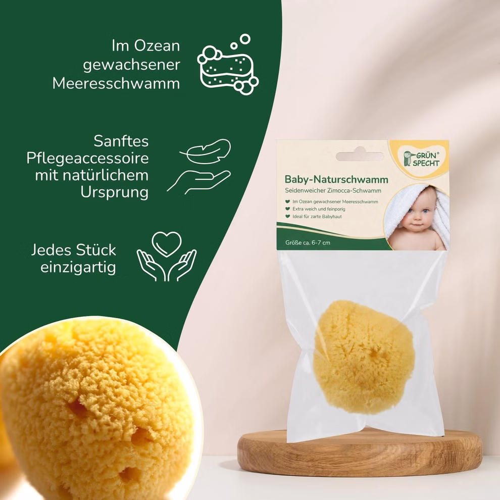 Baby-Naturschwamm, Zimocca-Schwamm Baby-Naturschwamm, Zimocca-Schwamm
