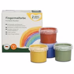 Fingermalfarbe GRÜNSPECHT Fingermalfarbe im 4er-Set mit je 120 g Farbe in Gelb, Rot, Blau und Grün.