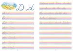 Lautgetreues Lesebuch Schreibschriftschreiben mit Salome Band 1 und 2_19207 Das "Schreibschriftschreiben mit Salome Band 1 und 2" von Lautgetreues Lesebuch bietet Schreibübungsseiten mit Schreibschrift und Druckbuchstaben D deutschen Beispielwörtern und -sätzen pastellfarbenen Linien und einer Wiesenillustration.