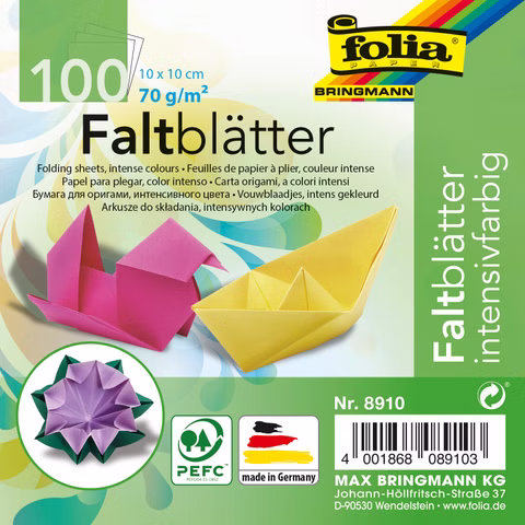 Hojas plegables 100 hojas, colores surtidos