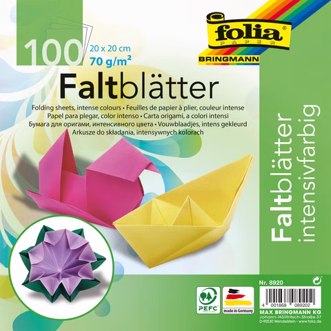 Hojas plegables 100 hojas, colores surtidos