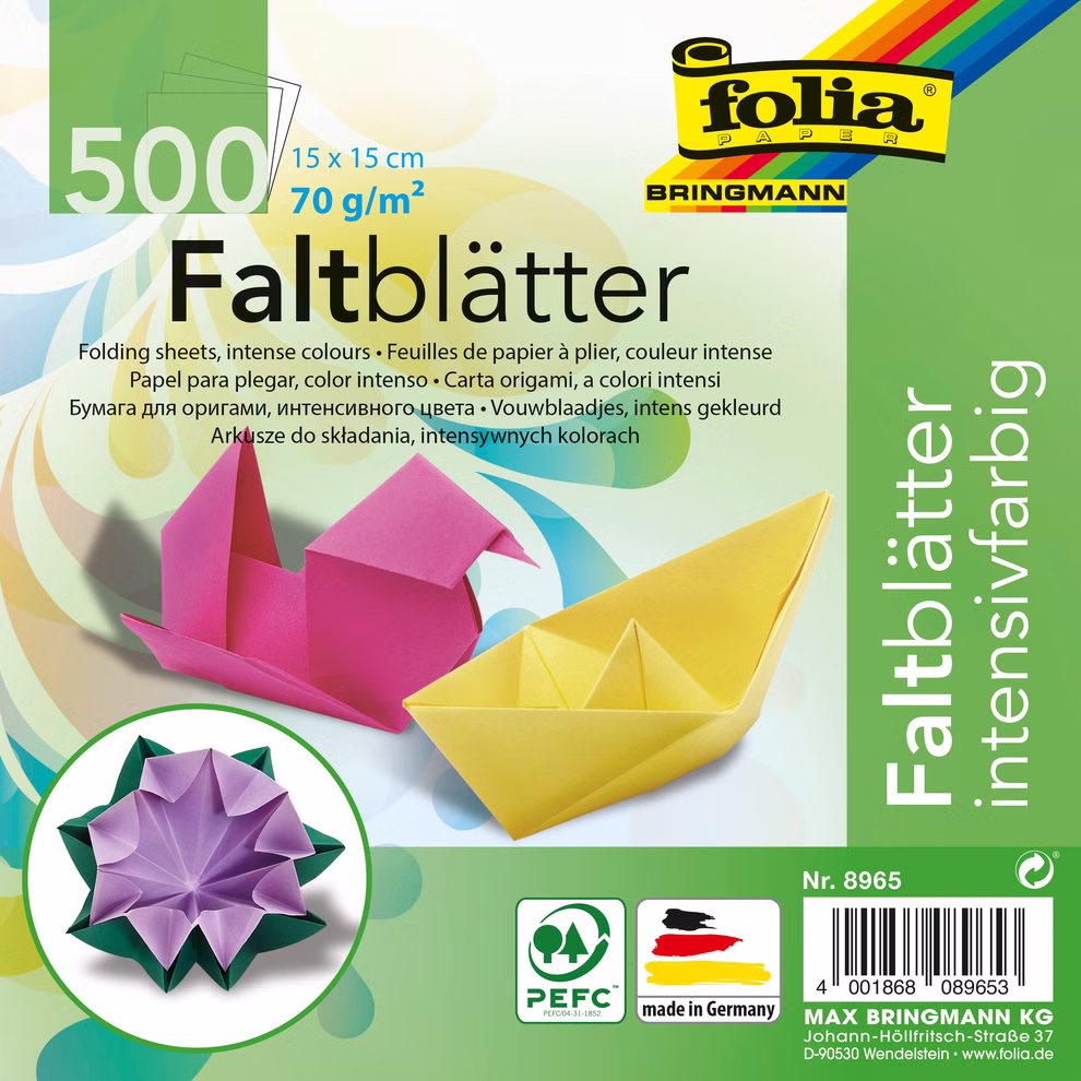 Dépliants 500 feuilles, couleurs assorties 15 x 15 cm Dépliants 500 feuilles, couleurs assorties 15 x 15 cm