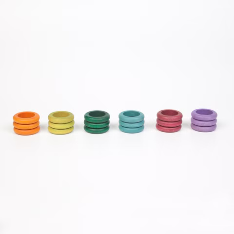 Jouets en bois Grapat 18 anneaux en bois