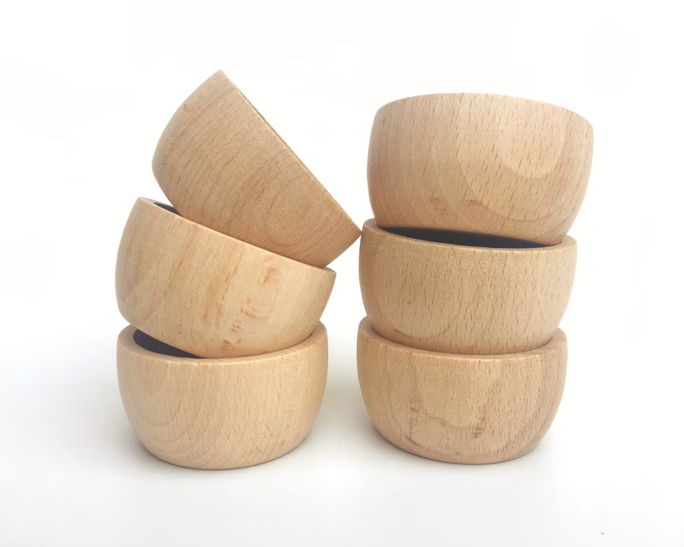 Grapat houten speelgoed 6 kommen, naturel Grapat houten speelgoed 6 kommen, naturel