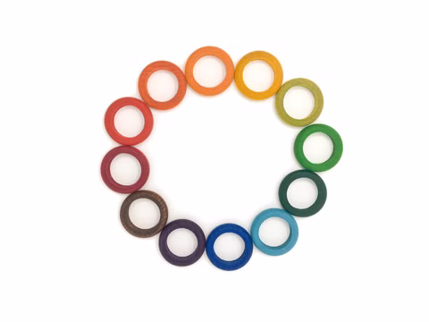 Juguete de madera Grapat 12 anillos, arco iris