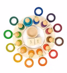 Grapat houten speelgoed 12 ringen, regenboog
