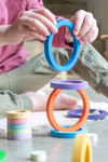 Grapat wooden toy colourful wooden rings