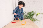Grapat wooden toy colourful wooden rings