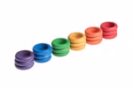 Grapat wooden toy 18 rings, mixed colours