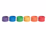 Grapat wooden toy 18 rings, mixed colours