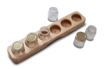 Houten houder voor aquarel inclusief glazen 6s
