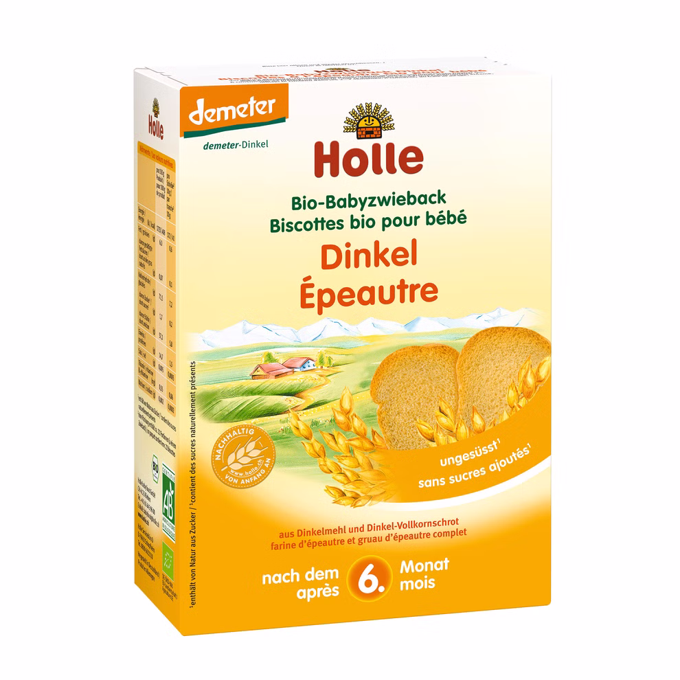 Holle Demeter-Snack - Biscottes pour bébé à l'épeautre Holle Demeter-Snack - Biscottes pour bébé à l'épeautre