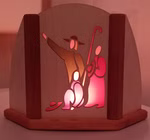 Adventkandelaar motief Mary aan het bed Adventkandelaar motief Mary aan het bed