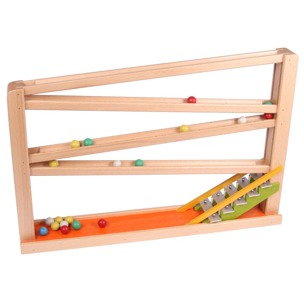 Kugelbahn mit Glockenspiel木製知育玩具 10019505-Kugelbahn-mit-