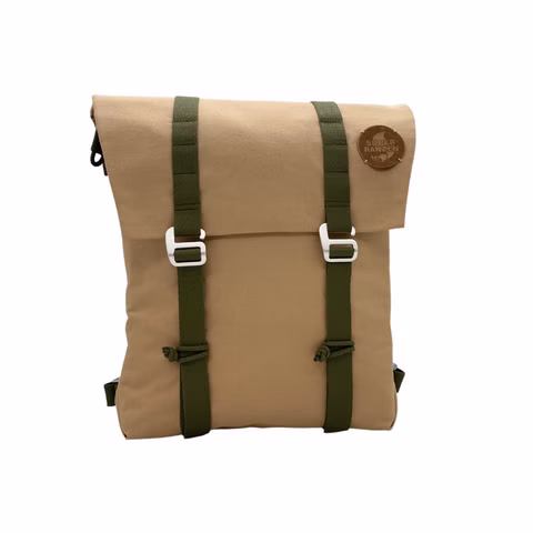 Zaino rolltop, sabbia-oliva
