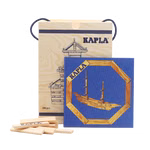 Bloques de construcción de madera Kapla con libro de arte azul