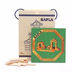 Bloques de construcción de madera Kapla con libro de arte verde