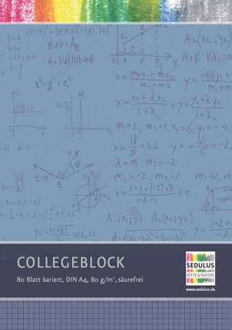 Blocco note universitario a quadretti, 80 fogli