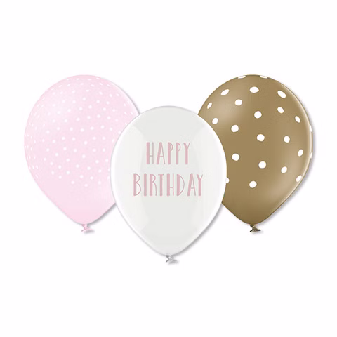 Ballons Happy Birthday, pastel 