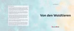 Oberste Brink Von den Waldtieren Loes Botman_23359 Der Bucheinband hat einen sanften blau-beigen Hintergrund mit Textur. Auf der linken Seite befindet sich eine deutsche Zusammenfassung über Waldtiere; auf der rechten Seite sind die Autorin Loes Botman der Titel "Von den Waldtieren" und darunter das Logo d