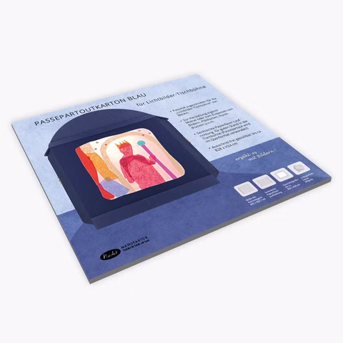 Cartone Passepartout blu