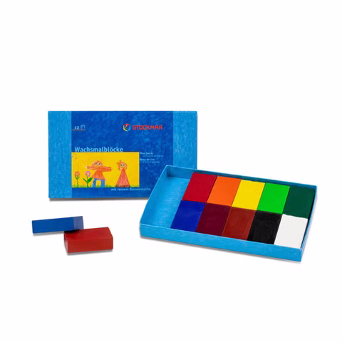 Bloques de cera para colorear Stockmar, 12 colores en caja plegable