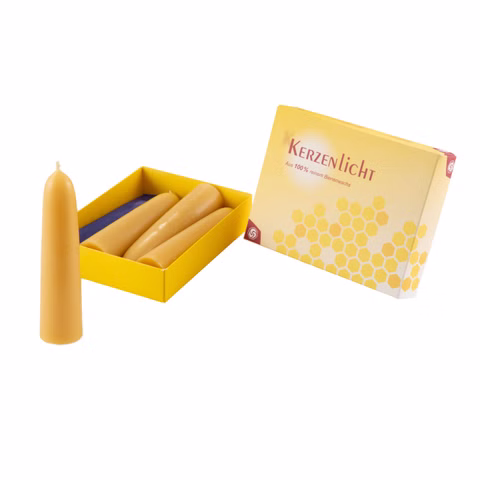 Bijenwaskaarsen, 4 stuks, naturel