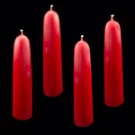 Bijenwaskaarsen, 4 stuks, rood